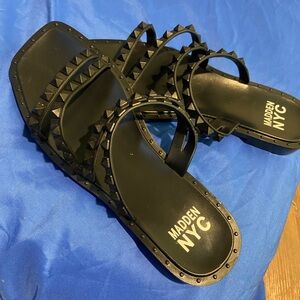 Madden NYC Black Studded Women's Sandals